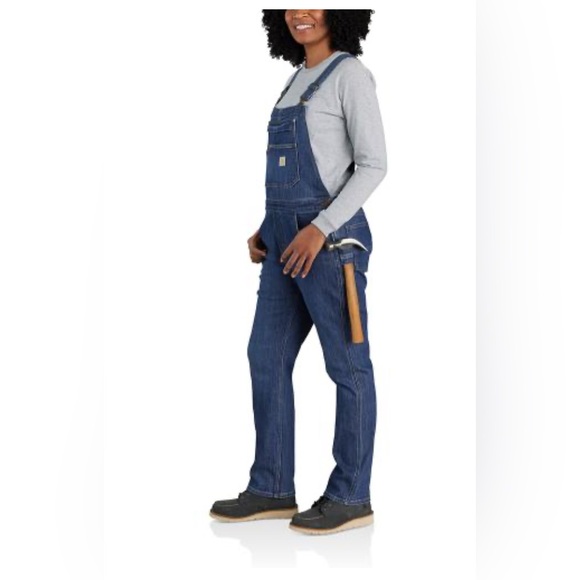 NWT Carhartt 106002 - Women's Rugged Flex® Relaxed Fit Denim Bib Overall - Picture 3 of 7
